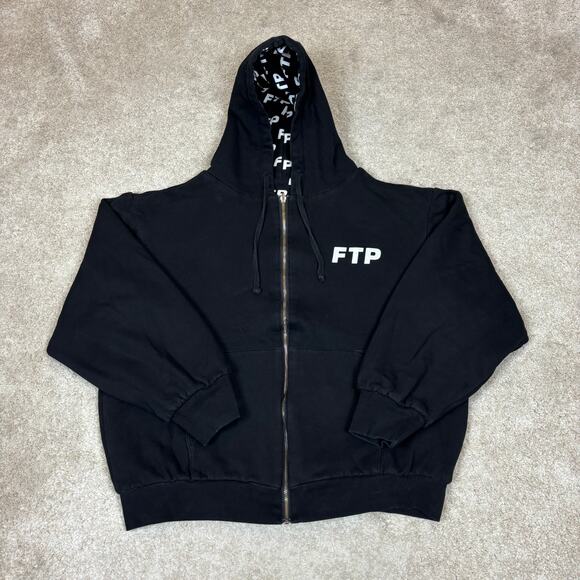 FTP AOP All Over Logo Reversible Hoodie Men's Large Rare - Picture 4 of 11